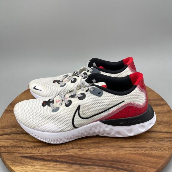 Nike Renew Run Shoes Mens Size 11.5 White Red Running Comfort Walking Sneakers main image 8